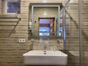 斯基希德尼萨Парк-готель Щастя的一间带水槽和镜子的浴室