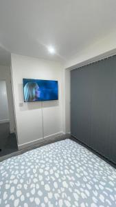 2 bed room luxury apartment in old Kent road London的电视和/或娱乐中心