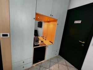 福洛尼卡Casa Carlotta的一间带水槽和微波炉的小厨房