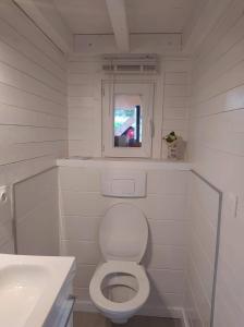 塔卢瓦尔Maisonnette的白色的浴室设有卫生间和水槽。