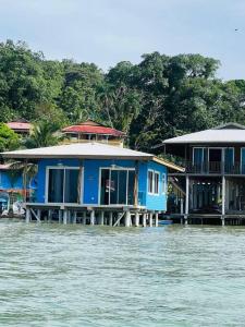 巴斯蒂门多斯Casita Azul的水面上的一个蓝色房子
