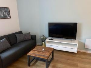 巴勒鲁普Jonstrupvejens Apartments Lejl B的带沙发和平面电视的客厅