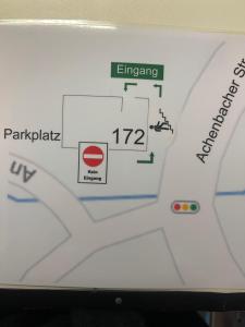 锡根Siegen Achenbach 4的贴上地图,贴上紧急标志