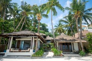 长滩岛Harlan Beach Villa Boracay的棕榈树海滩上的房子