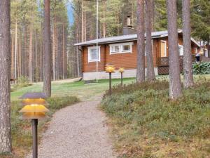 凯米耶尔维Holiday Home Järvelä by Interhome的一条通往树林中小屋的小路