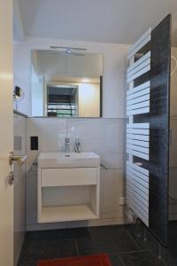 梅肯博伊伦STERK Apartments - idyllisch - modern - stilvoll的一间带水槽和镜子的浴室
