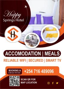 KerichoHappy Springs Hotel & Accomodation的一张海报,用来宣传带一张床的酒店