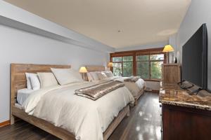 索利图德堡德霍恩209度假屋的一间卧室配有两张床和一台平面电视