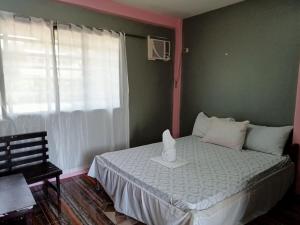 圣维森特Basio's Place Tourist Inn by RedDoorz的一间卧室,床上有一盒纸巾