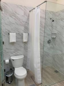 洛思加图斯Mountain Lodge Estate的一间带卫生间和淋浴的浴室