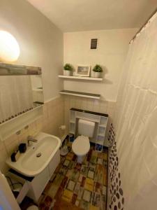 日内瓦Central & relaxed的一间带水槽和卫生间的小浴室
