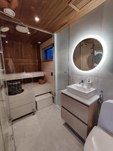 列维Levin Primus的一间带水槽和镜子的浴室