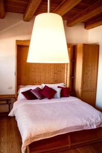 瓦尔迪佐多Residence Valpiccola的一间卧室配有一张大床,上面有大灯