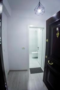 戈里察GRANDE APARTMENT KORCE的白色的浴室设有卫生间和门