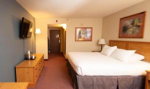 卡森市The Federal Hotel Downtown Carson City, Ascend Hotel Collection的酒店客房设有两张床和电视。