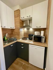 Rustic Mountain Apartment - A55的厨房或小厨房