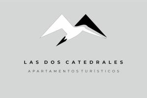 普拉森西亚LAS DOS CATEDRALES 1的黑白标志的图标,狗抓着子弹