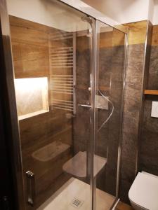 布勒伊-切尔维尼亚Residence Petit Tibet的带淋浴和卫生间的浴室
