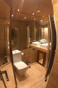 莫纳奇尔Acogedor apartamento en Edif. Slalom II的一间带卫生间和大镜子的浴室