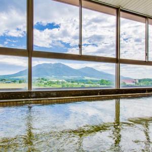 真庭市Kyukamura Hiruzen-Kogen的山景游泳池