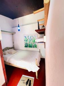 科万Hotel Casa Chapultepec的一间小卧室,配有床和窗户
