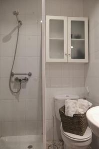 卢阿尔卡La casina de cori的带淋浴、卫生间和盥洗盆的浴室