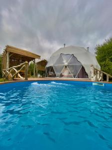 萨潘贾Sapanca Green Dome的游泳池前的大型帐篷