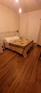 基安蒂盖奥勒Villa Sofia Eden & Spa的一间卧室配有一张床,铺有木地板