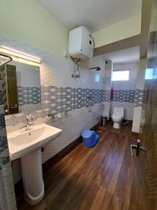 佩林Hotel Golden Sunrise & Spa的一间带水槽和卫生间的浴室