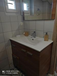 塞萨洛尼基Σοφίτα Καλλύνω的一间带水槽和镜子的浴室