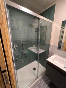 萨奥兹-杜尔克斯Niblet的带淋浴和盥洗盆的浴室
