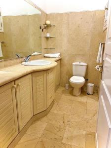 赫尔格达South marina apartment MS10 Wi-Fi available的一间带水槽、卫生间和镜子的浴室
