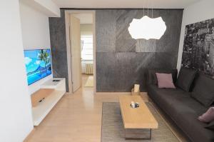 萨拉热窝Luna Deluxe Apartment & Free Parking的带沙发和电视的客厅