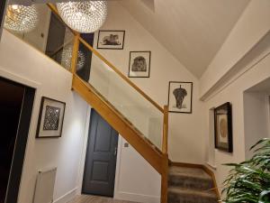 哈特伯瑞Hillvine的墙上有照片的房子里的楼梯