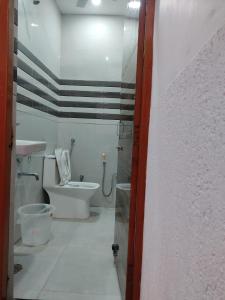 钱德加尔Hotel Yolo的一间带卫生间和水槽的浴室