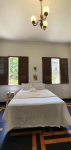 马瑙斯Casa 307的一间卧室设有一张大床和两个窗户。