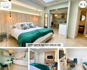 阿拉斯Les Anges - 6 appartements - Place des héros的卧室和公寓照片的拼合