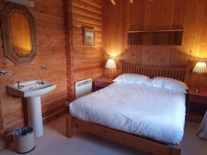 阿契提布夏日群岛酒店的小屋内一间卧室配有床和水槽