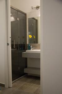 菲乌米奇诺幸福之家公寓的一间带水槽和镜子的浴室