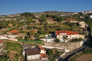 雷森迪Quintinha de Mirão - Douro Valley的享有小镇空中景色,在山丘上拥有房屋
