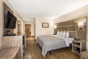 Thomasville托马斯维尔家乡酒店的配有一张床和一台平面电视的酒店客房