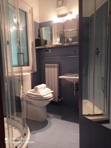 福利尼奥B&B I Sassetti的一间带卫生间和水槽的浴室