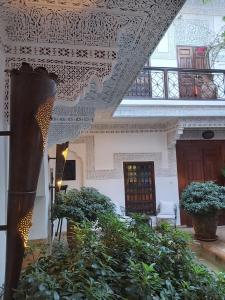 马拉喀什里亚德马拉喀什之夜酒店的植物建筑中华丽的天花板