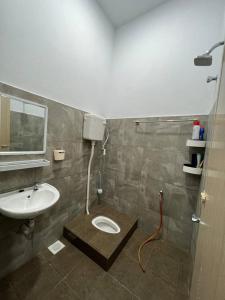 甘榜甘马挽Homestay Kemaman Fyna06的一间带卫生间和水槽的浴室