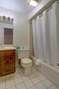 索科Classic Inn的浴室配有卫生间、浴缸和水槽。