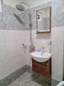 第比利斯Saburtalo的一间带水槽和淋浴的浴室