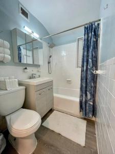 海厄茨维尔Renovated guest house的浴室配有卫生间、盥洗盆和浴缸。