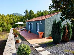 蓬塔戈尔达El Topo的一座蓝色的小房子,在庭院里设有一个庭院