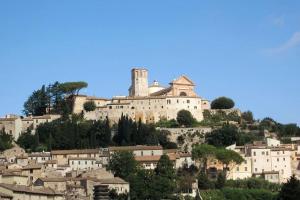 阿梅利亚*La Torre Di Amelia* Nel Cuore Dell' Umbria的山顶上一座城堡,有房子