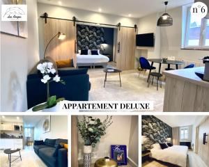 阿拉斯Les Anges - 6 appartements - Place des héros的照片拼贴的酒店房间